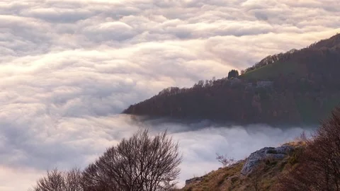 Smooth Clouds float over Mountains, Timelapse Stock Footage 316766858
