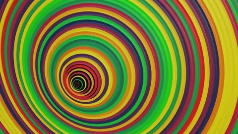 Smooth colorful circles hypnotic pattern animation, 3D seamless loop Video stock 230682714