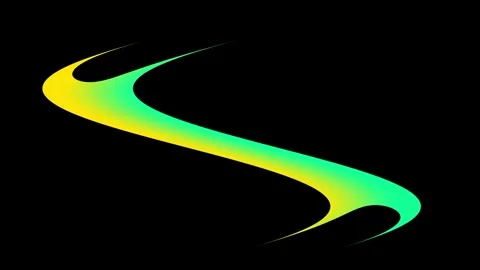 Smooth Colorful Wave Gradient Shape on Black Stock Footage 337390939