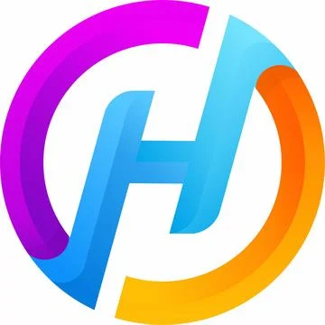 Smooth colouring driven of letter H logo design Stock Illustration
