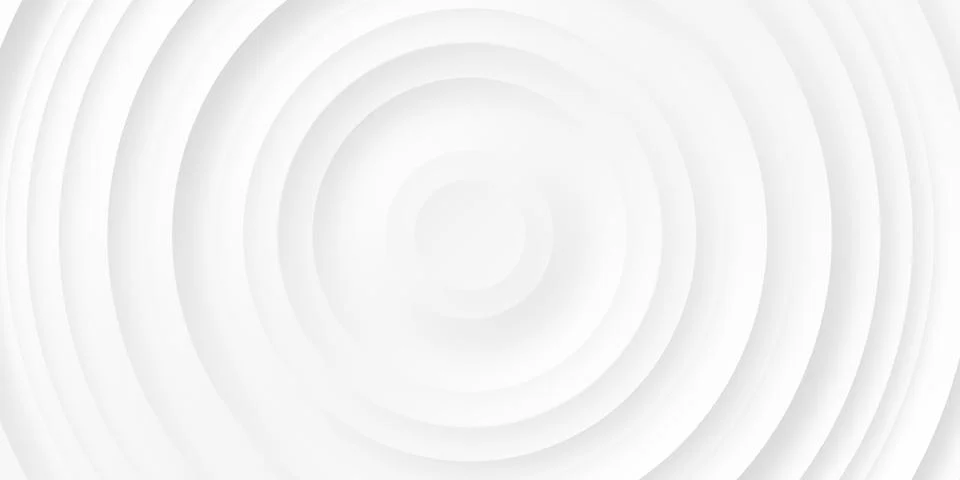 Smooth concentric random offset white rings or circles background wallpaper.. Stock Illustration