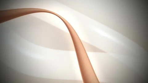 A smooth copper brown ribbon flows gracefully in a seamless loop Stock Footage 341274668