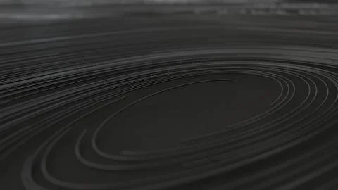 Smooth curles from black strings on black background Stock Illustration