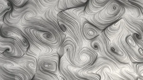 Smooth curles from black strings on white background 스톡 일러스트