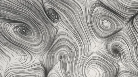 Smooth curles from black strings on white background 스톡 일러스트