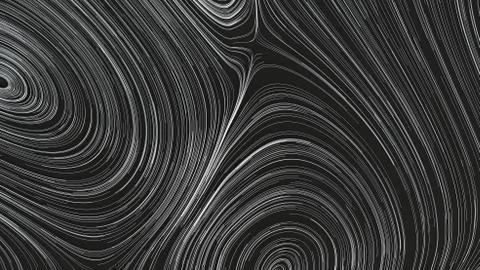 Smooth curles from metal strings on black background 스톡 일러스트