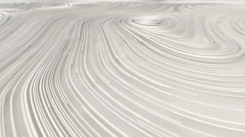 Smooth curles from white strings on white background Stock Illustration
