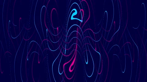 Smooth curved lines slowly moving on a blue background Stock Footage 162317850