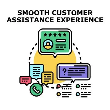 Smooth customer assistance experience with online support Stock Illustration