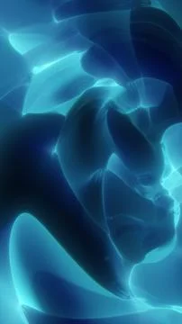 Smooth cyan blue abstract background with translucent glowing fluid shapes,.. Stock Illustration