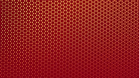 Smooth deep red animation with hexagons and circles forming a structured density Video stock 331116776