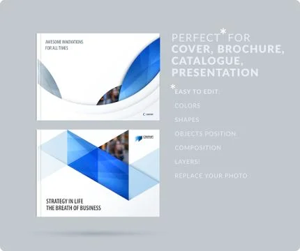 Smooth design presentation template with colourful round shapes. Abstract vector Stock Illustration