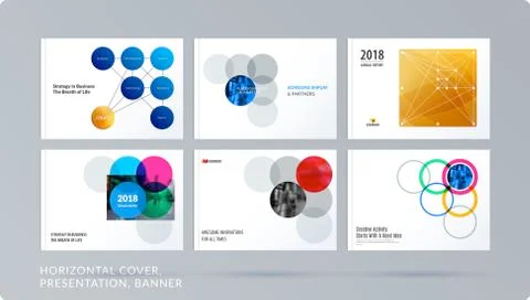 Smooth design presentation template with colourful round shapes. Partnership Illustrazione stock