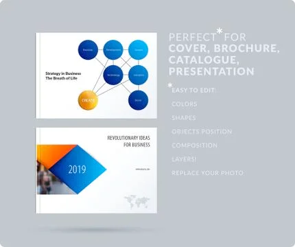 Smooth design presentation template with colourful round shapes. Partnership Illustrazione stock