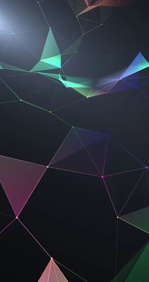 A smooth diagonal journey through a blue-green plexus network of translucent Stock-Footage 345548899