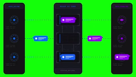 Smooth Digital Interface Loading Animation with Glowing UI Elements Video stock 339400437