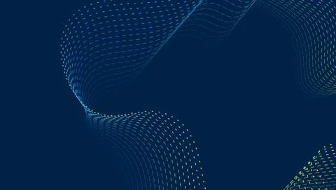 Smooth Digital Wave of Glowing Data Particles Stock Illustration