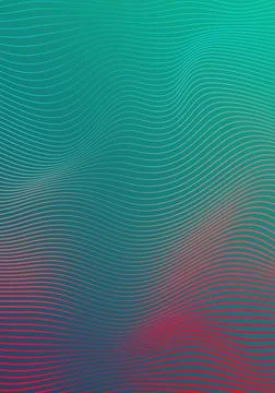 Smooth Distorted Lines Turquoise Red Gradient Vertical Background Stock Illustration