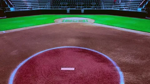 Smooth dolly shot moving backwards, capturing the full expanse of the baseball Stock Footage 306147499