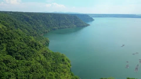 Smooth drone climb revealing panoramic views of Mount Maculot and surrounding Видео 336705400