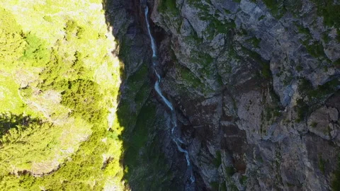 Smooth Drone Descent Over Stream at Unterer Gaisalpsee Stock Footage 282309419