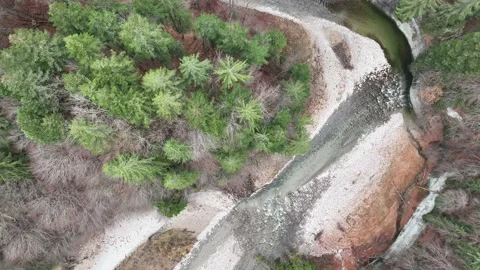 Smooth drone flight over wild river in Switzerland. Stock Footage 230726186