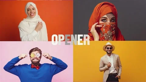 Smooth Dynamic Slideshow Multiscreen Opener After Effects stock