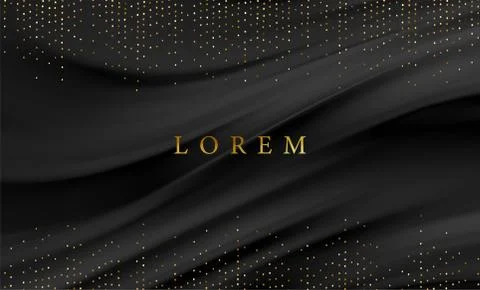 Smooth elegant black satin texture abstract background. Luxurious background Stock Illustration