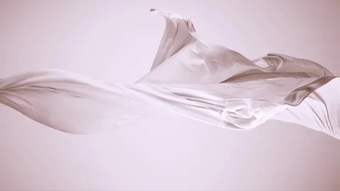 Smooth elegant silk fabric flowing in slow motion. Stock Footage 340471614