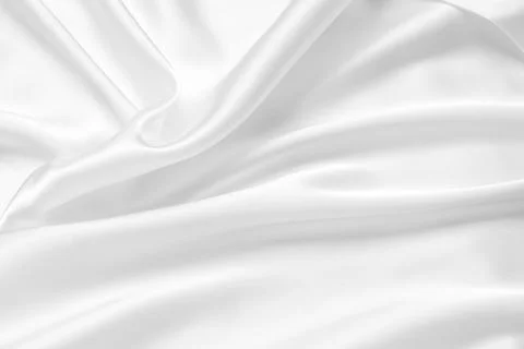Smooth elegant white silk or satin luxury cloth texture Stock Photos