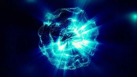 Smooth energy from points and waves, shining from the core Stock Footage 299089286