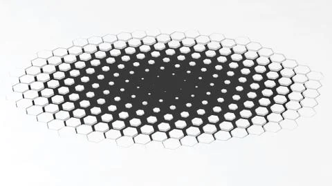 Smooth fade from small hexagons to big hexagons. Stock Illustration