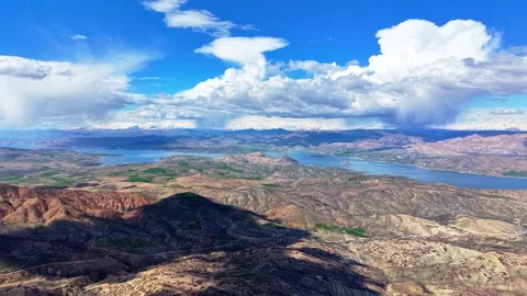 Smooth Fast Aerial Flight Through Moving Clouds and Blue Sky Stock Footage 341961011