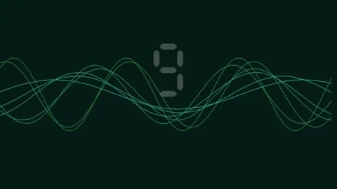 A smooth fifteen-second countdown animation with flowing wave lines. Stock-Footage 340010142