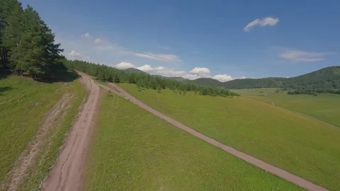 Smooth flight an FPV drone in a hilly area during a sunny summer day	 Stock Footage 278858369
