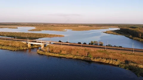 Smooth flight over the bridge Stock Footage 116882836