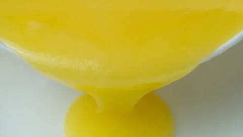 Smooth Flow Of Fresh Ghee Butter In Slow Motion Stock Footage 308570494