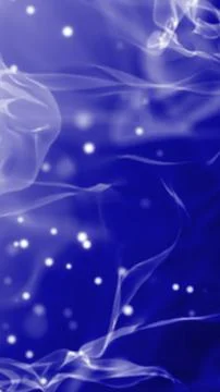Smooth flowing blue abstract waves and glowing light particles over a deep .. Stock Photos