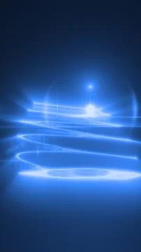 Smooth flowing blue light waves sweeping across a glowing futuristic surface Stock Illustration