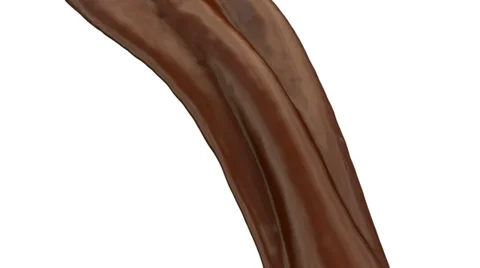 Smooth flowing chocolate in slow motion, alpha channel included (FULL HD) Stockbeeldmateriaal 36573413