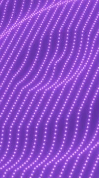Smooth flowing rows of glowing purple dots forming soft wave patterns in a fu Stock Illustration