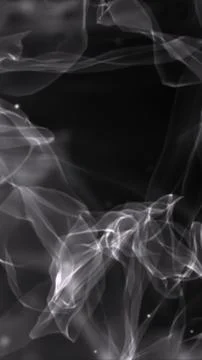 Smooth flowing translucent grey smoke forming soft drifting shapes on a dark  Stock Illustration