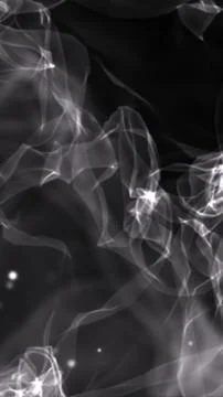 Smooth flowing translucent grey smoke forming soft drifting shapes on a dark  Stock Illustration