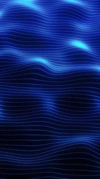 Smooth flowing wave of glowing blue dotted lines forming a futuristic digital 库存插图