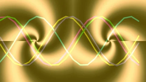 Smooth flowing wave pattern with luminous abstract curves on indigo backdrop. Stock Footage 339782330