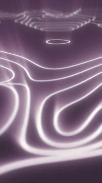 Smooth flowing white light lines creating soft wavy curves over a subtle pu.. Illustrazione stock