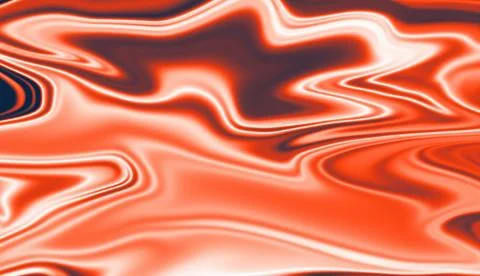 Smooth fluid waves create a fiery orange and red flowing texture 库存插图