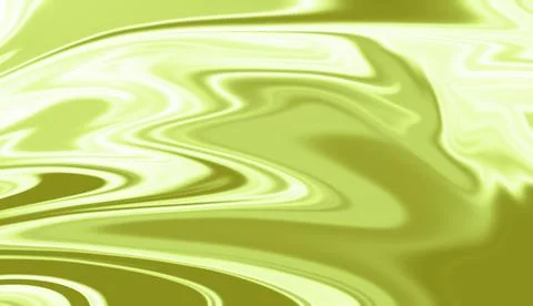 Smooth fluid waves create a vibrant lime green and yellow flowing texture 库存插图