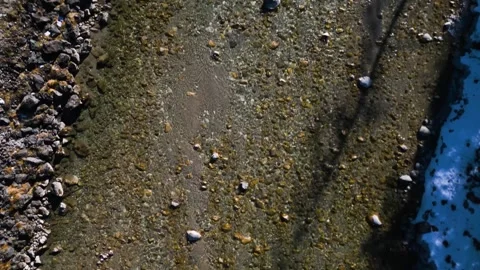 Smooth flyover of an alpine river 動画素材 301542351