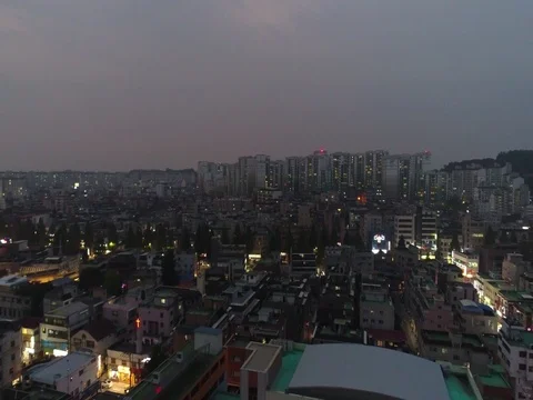 Smooth flyover moving toward tall apartment buildings Stock Footage 77960430